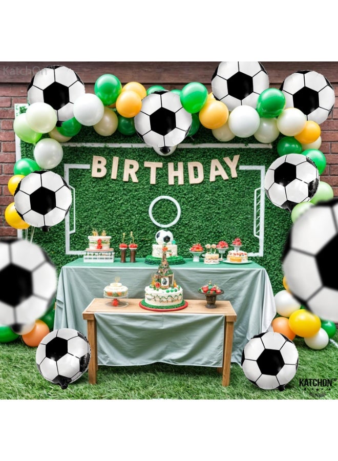 KATCHON Soccer Balloons -18 Inch Balloons pack of 10 | Soccer Birthday Party Decorations , Sports Themed Party Decorations | soccer decorations For Party With Black And White balloons - Image 5
